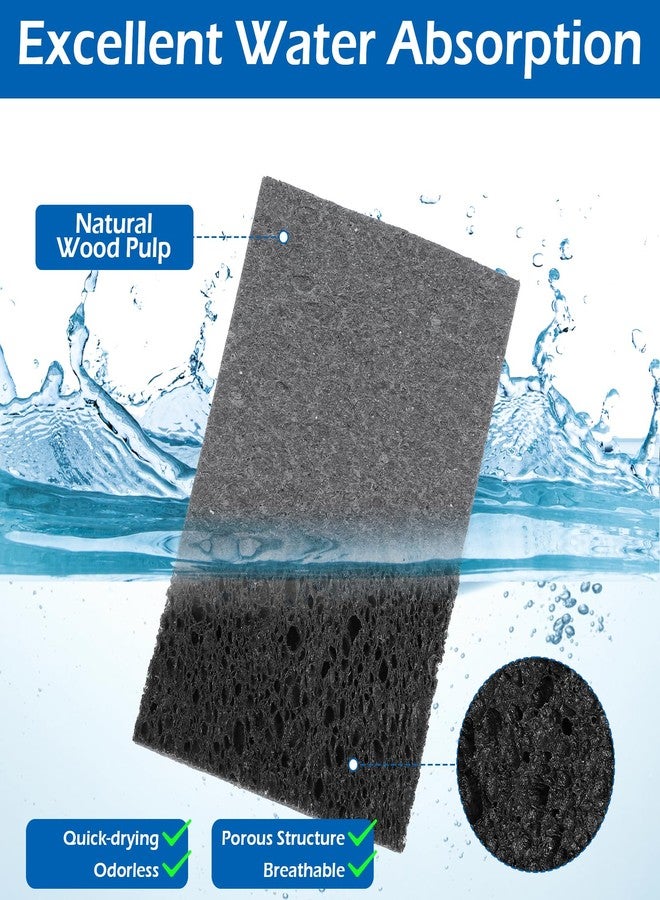 MBAIYO 12 Pack Compressed Cellulose Sponges, Non-Scratch Scrub Sponges Wood Pulp Double-Side Sponge Multi-Purpose Cleaning Sponge for Kitchen Dishes Non-Stick Cookware - Image 5